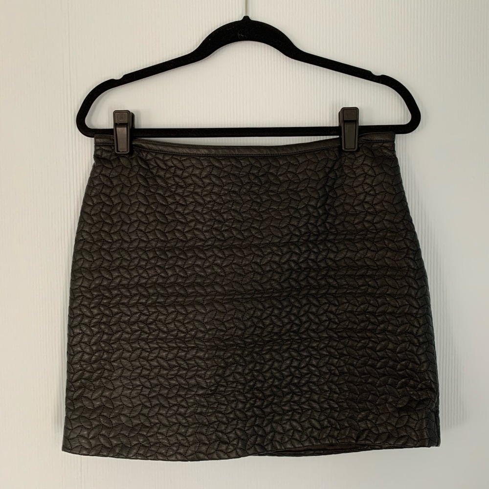 Leather mini skirt